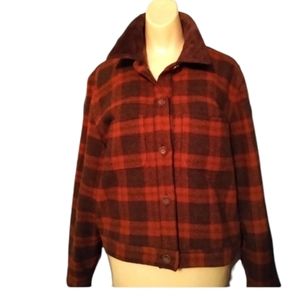 Vintage Plaid Wool Button Down Jacket